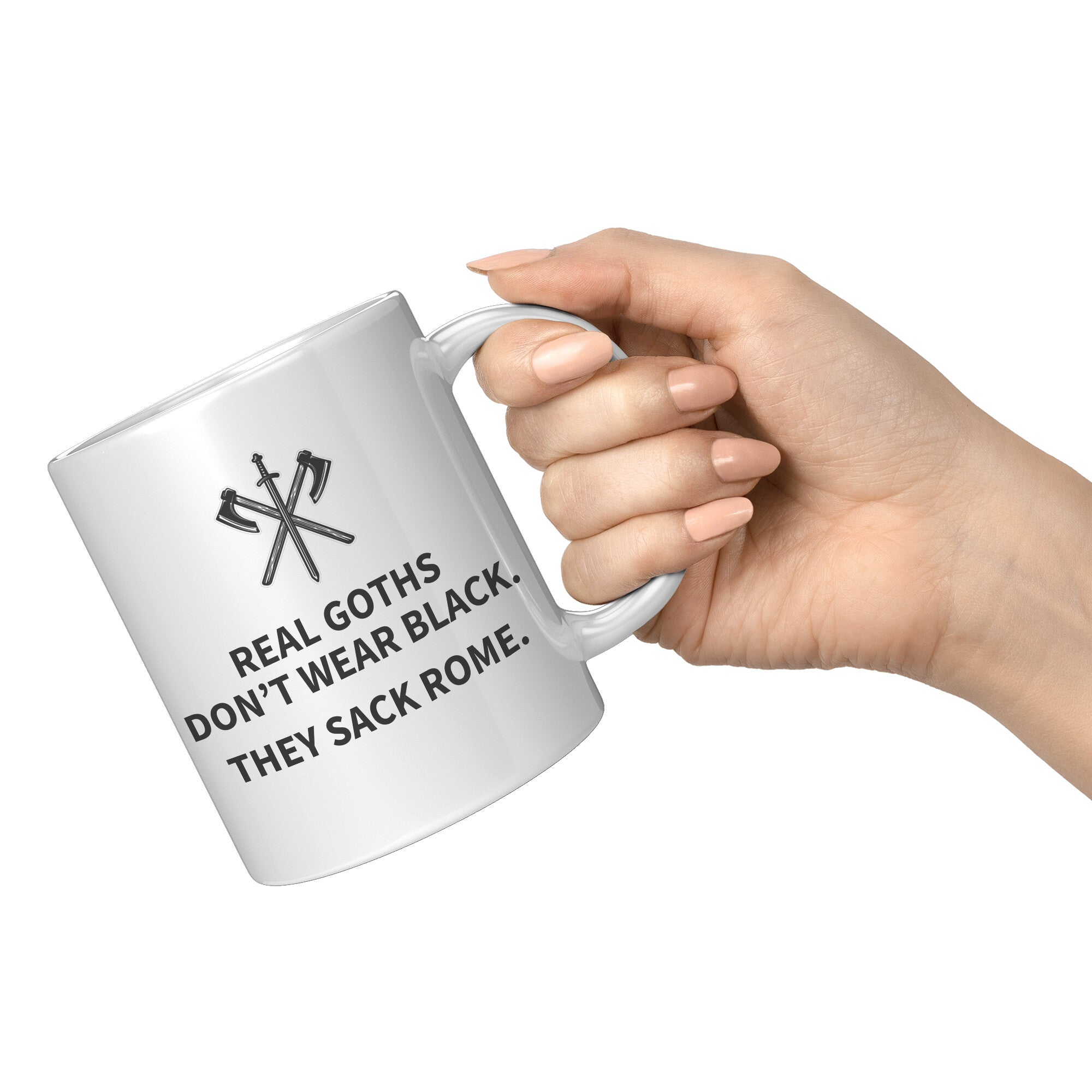 11oz White Mug - Real Goths Sack Rome