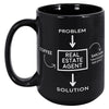 15OZ BLACK MUG - Problem Sarcasm Real Estate
