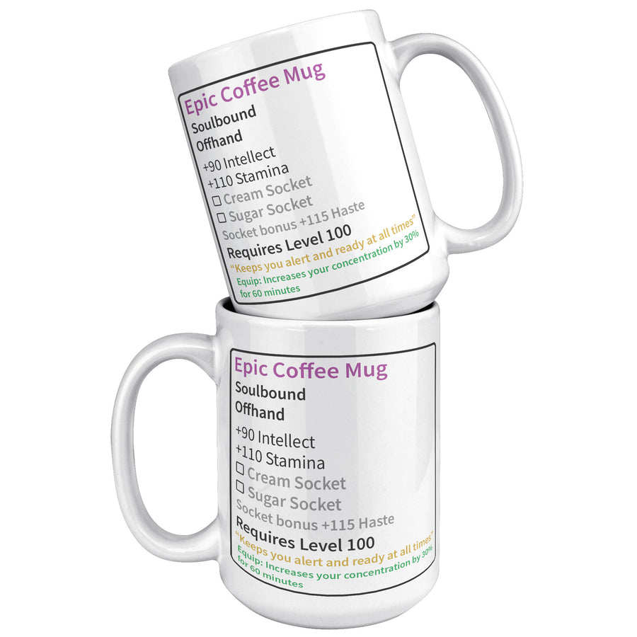 15oz White Mug - Epic MMO Coffee Mug