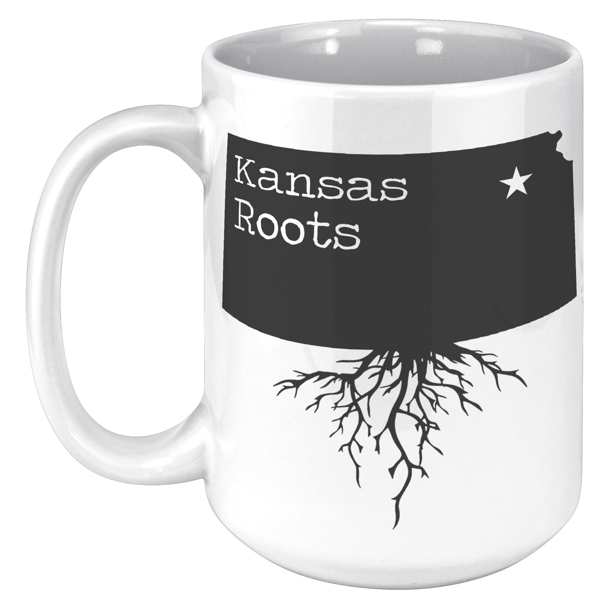 15oz White Mug - Kansas Roots
