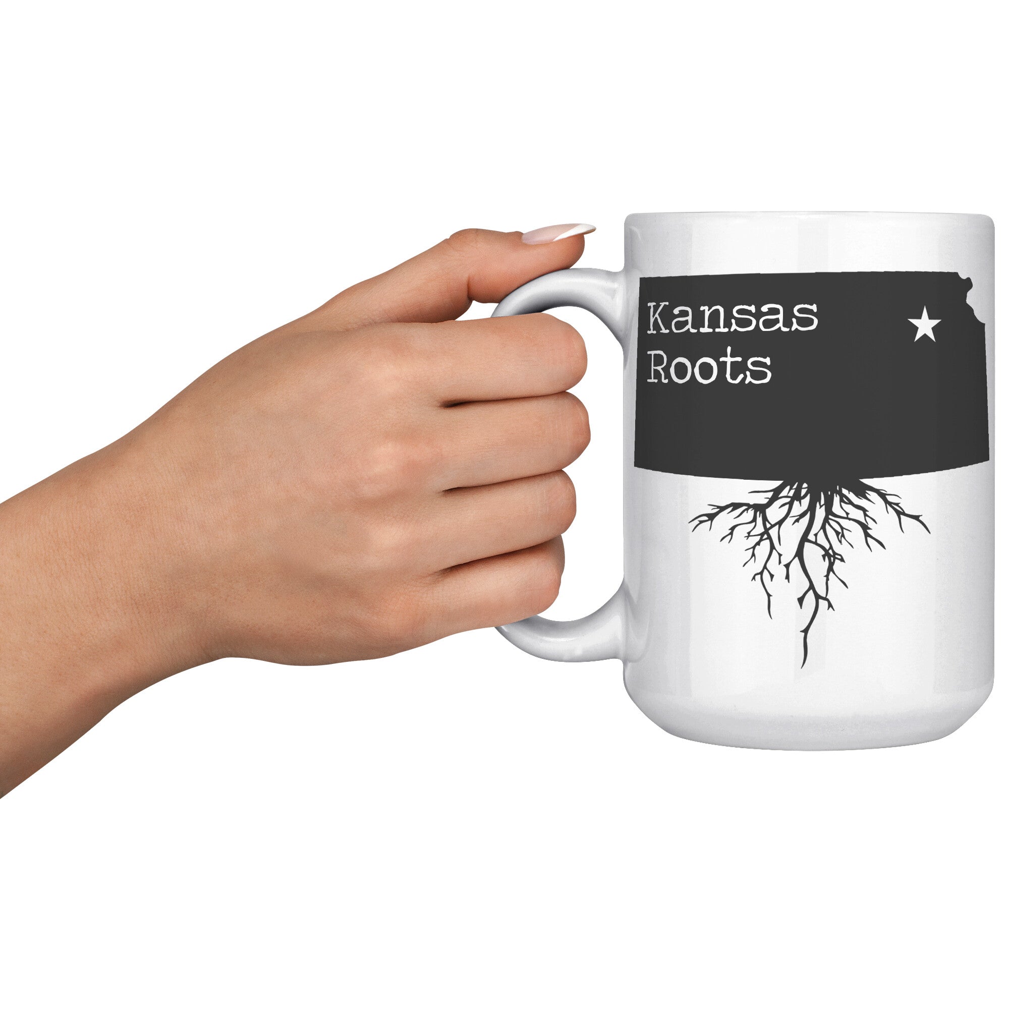 15oz White Mug - Kansas Roots