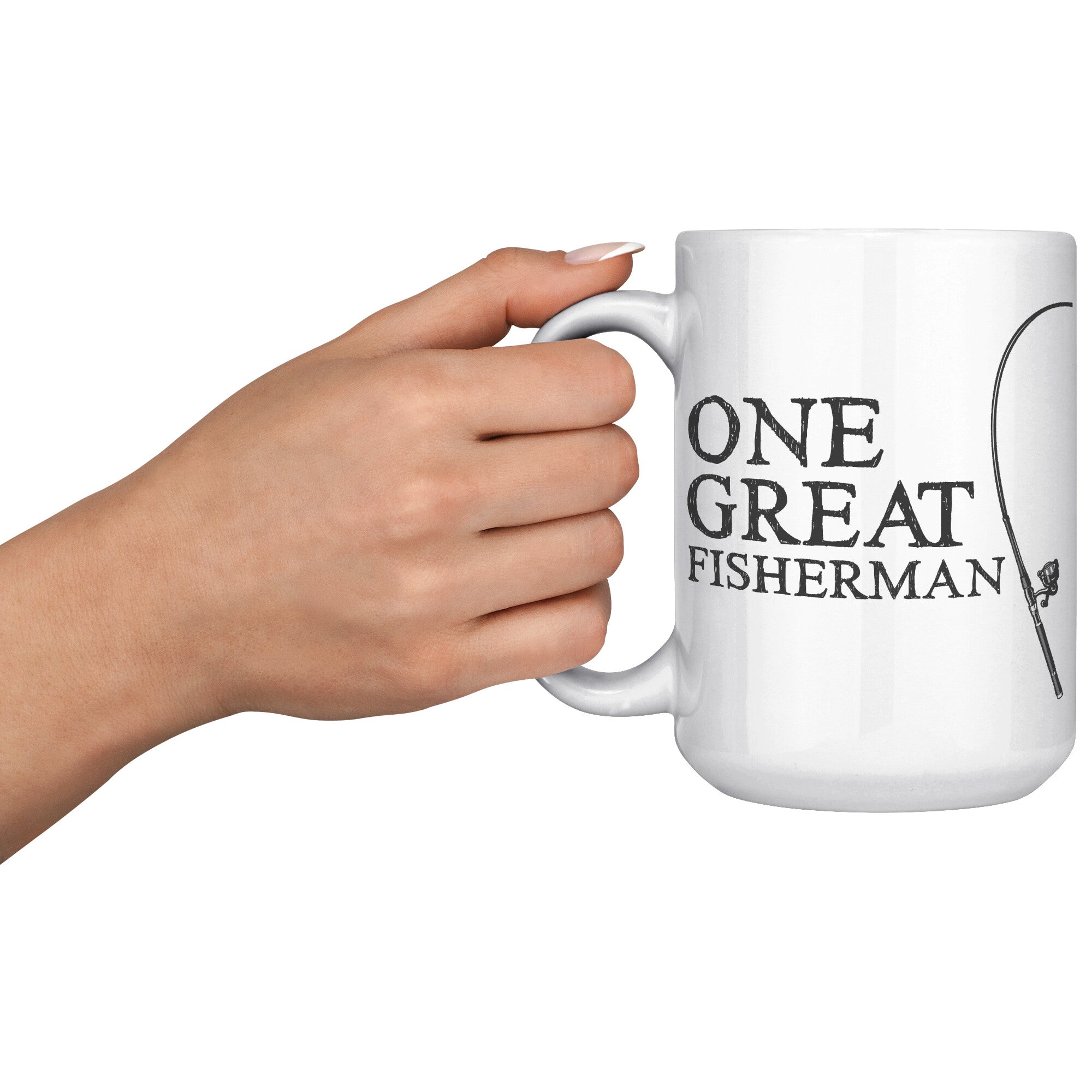 15oz White Mug - Matching Couple Mug Fishing Great Fisherman