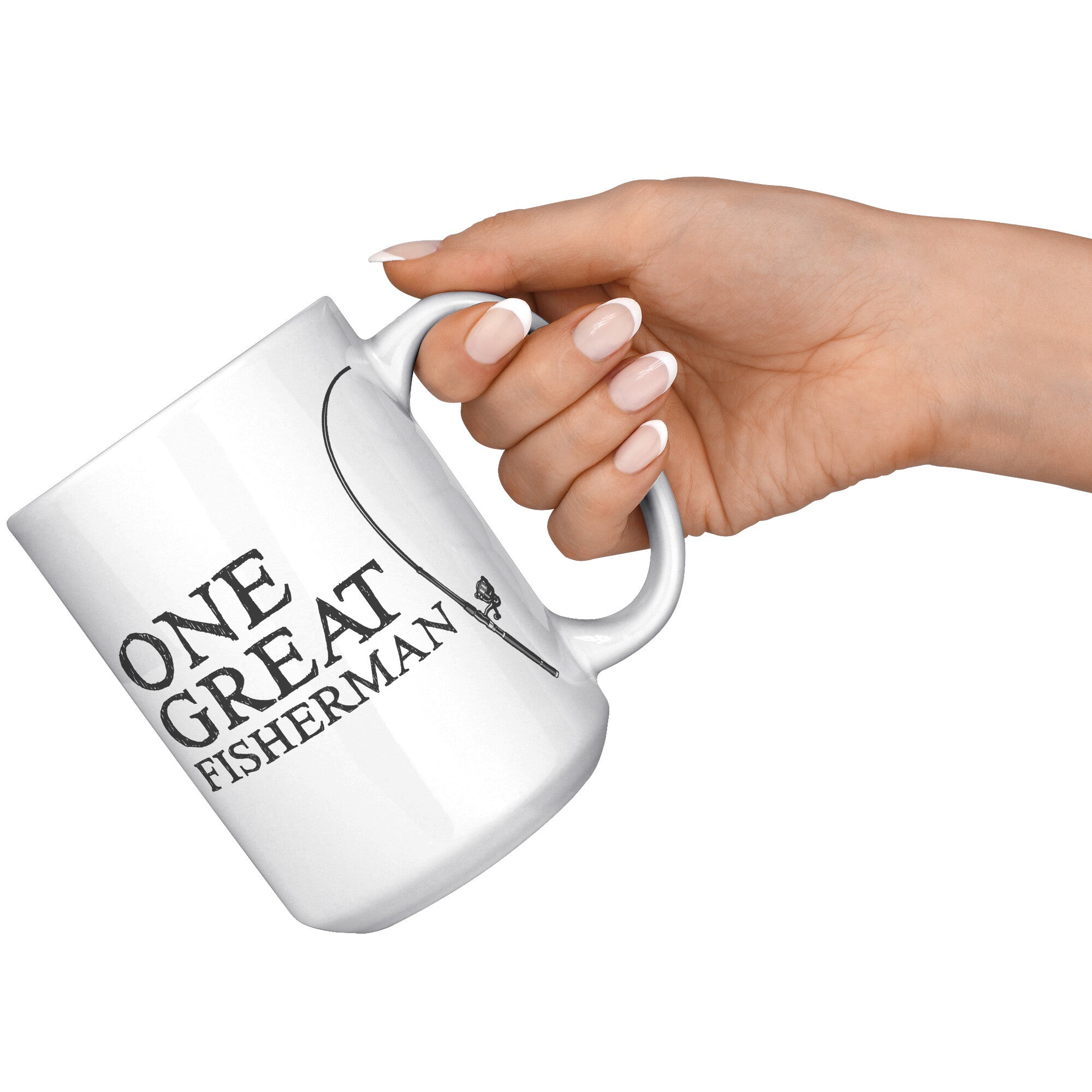 15oz White Mug - Matching Couple Mug Fishing Great Fisherman