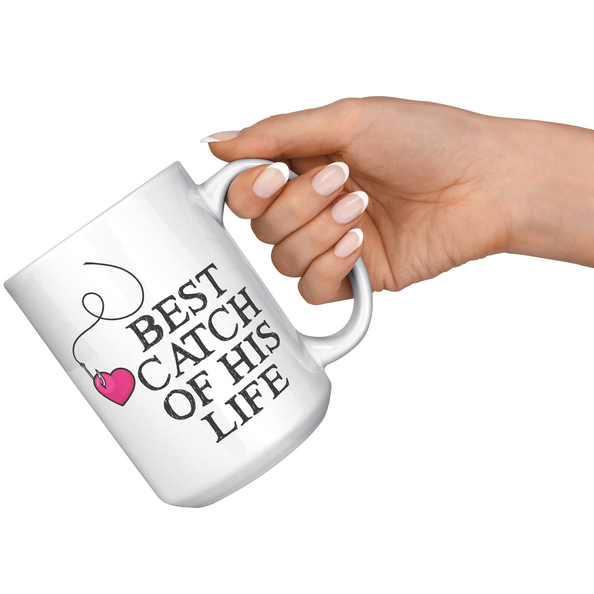 15oz White Mug - Matching Couple Mug Fishing One Great Catch