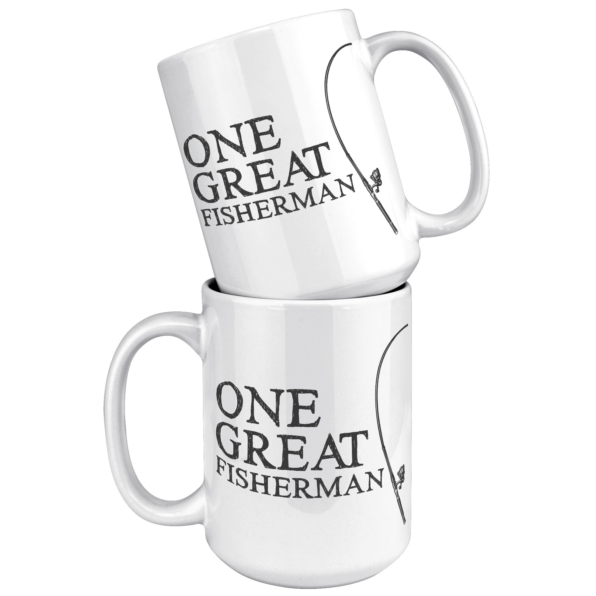 15oz White Mug - Matching Couple Mug Fishing Great Fisherman