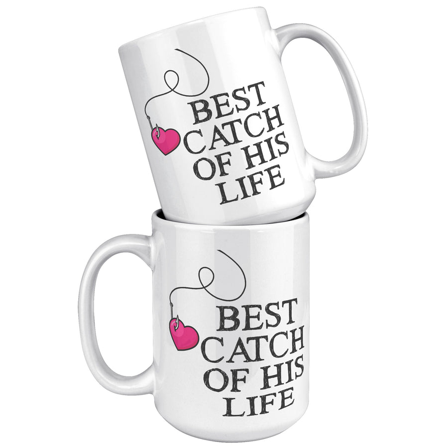 15oz White Mug - Matching Couple Mug Fishing One Great Catch