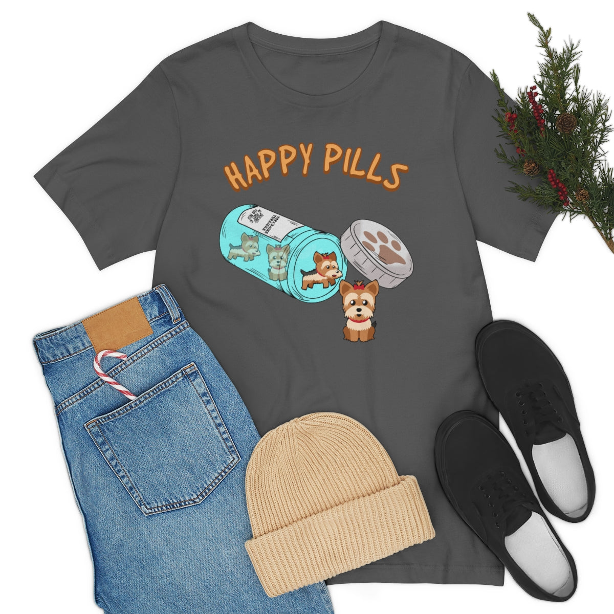 Happy Pills Yorkshire Terrier TShirtSon UK