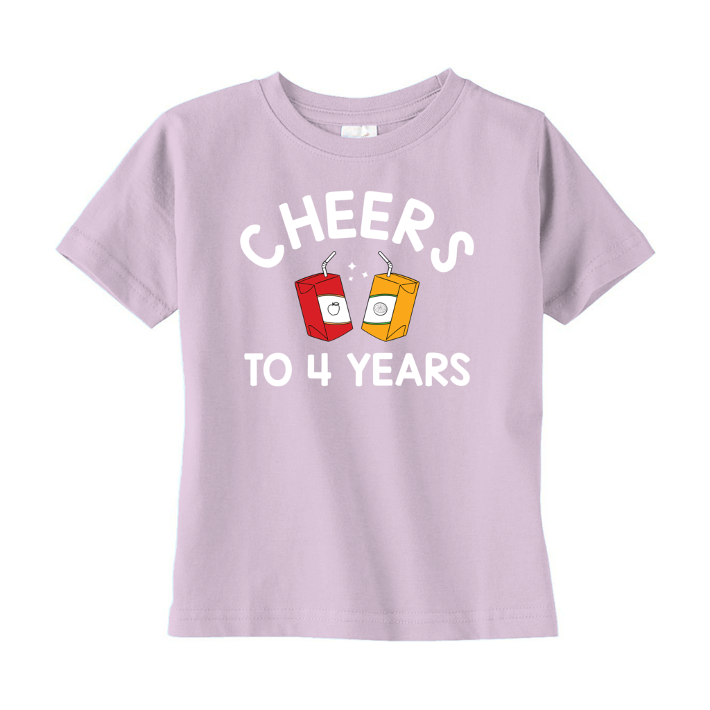 Cheers for 4 Years T-Shirts (Toddler Sizes)