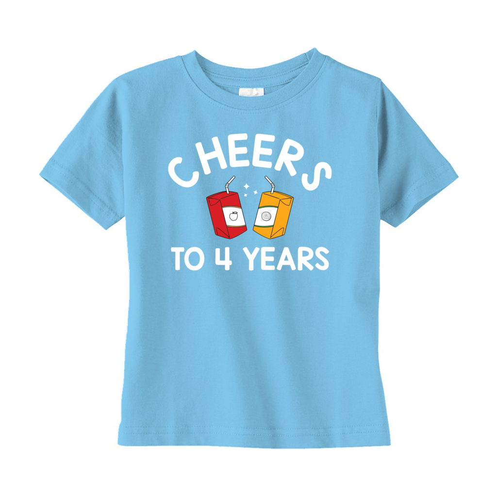 Cheers for 4 Years T-Shirts (Toddler Sizes)