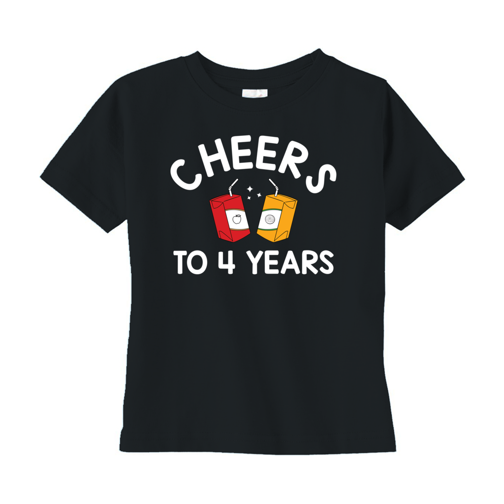 Cheers for 4 Years T-Shirts (Toddler Sizes)