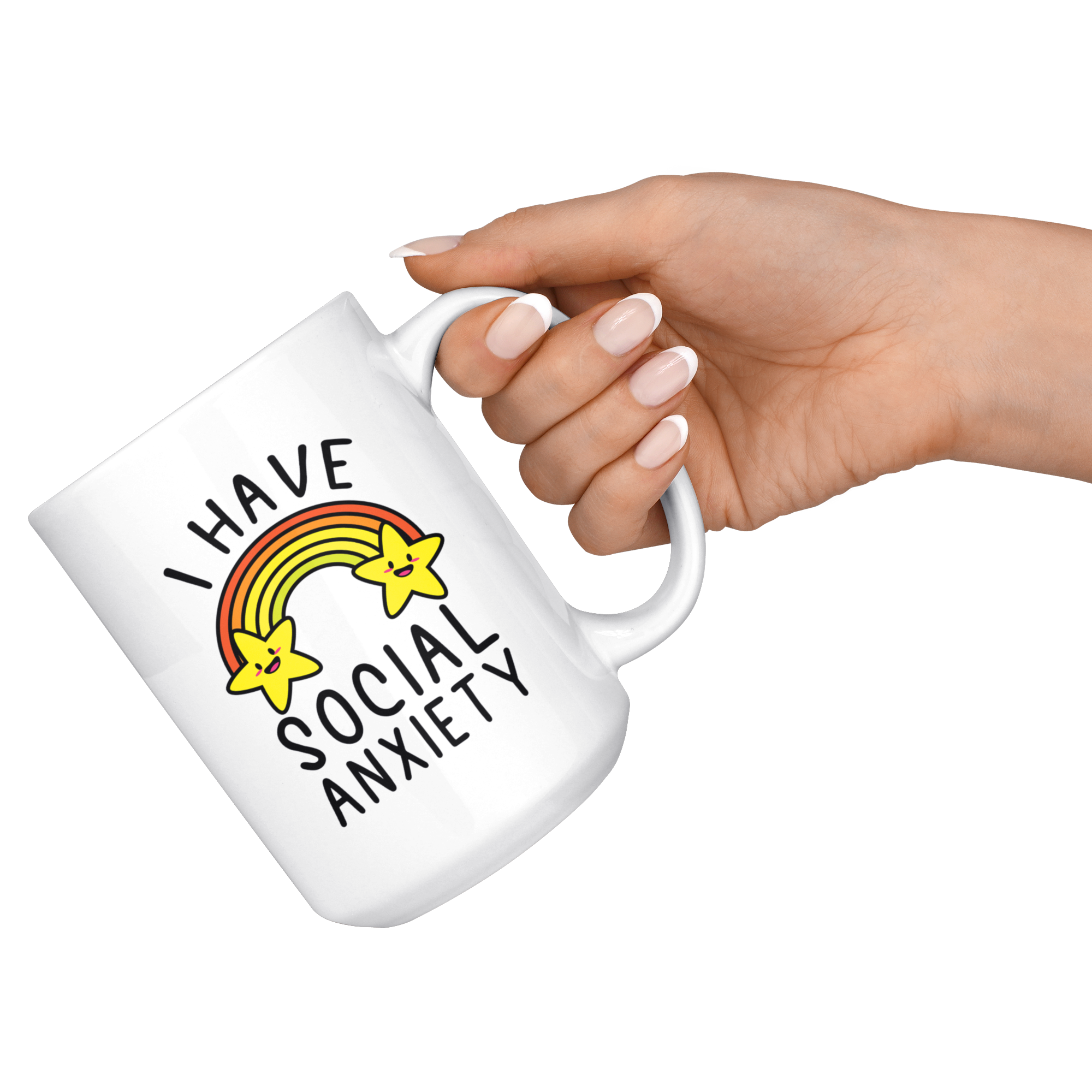 White Mugs - I Have Social Anxiety