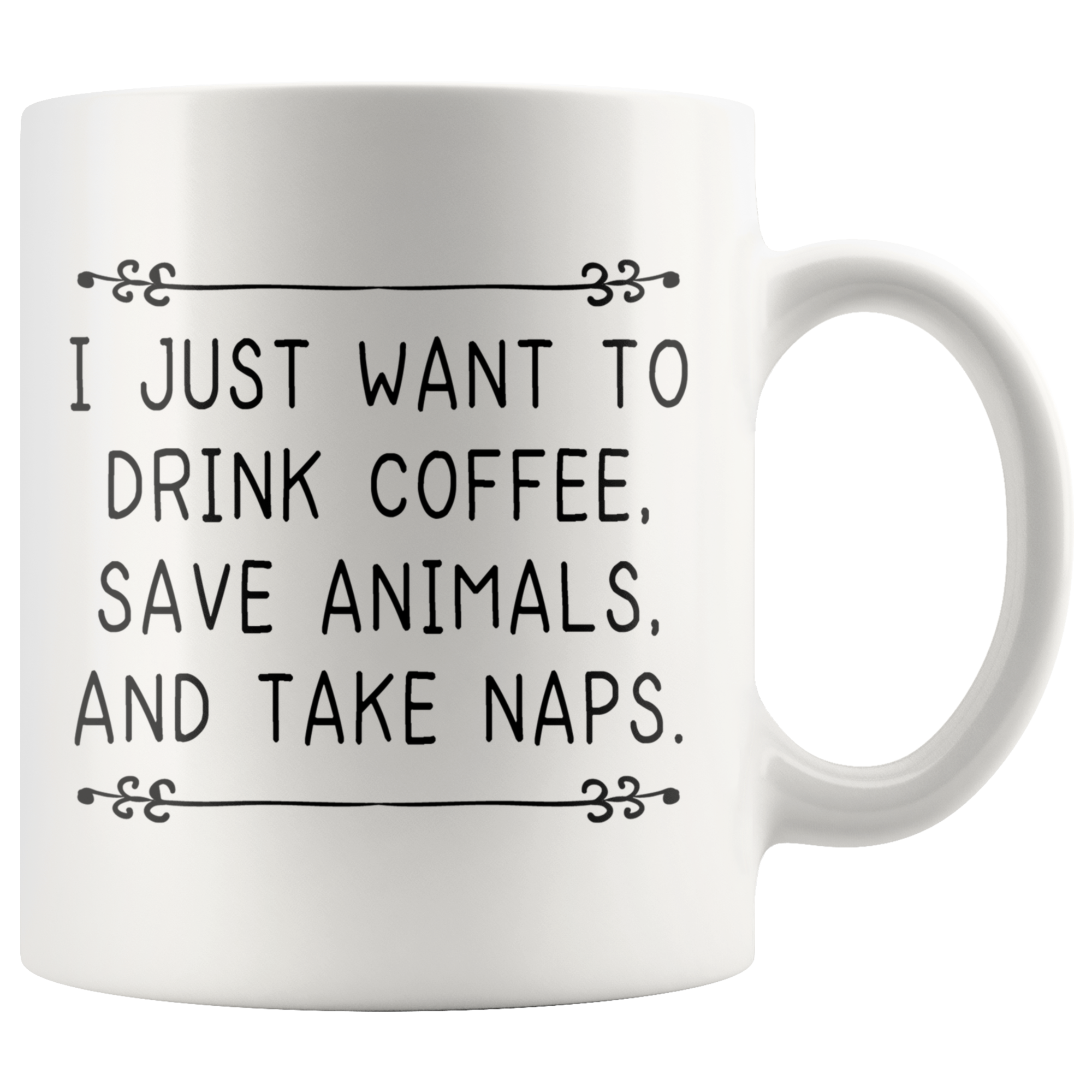 White Mugs - Drink Coffee Save Animals