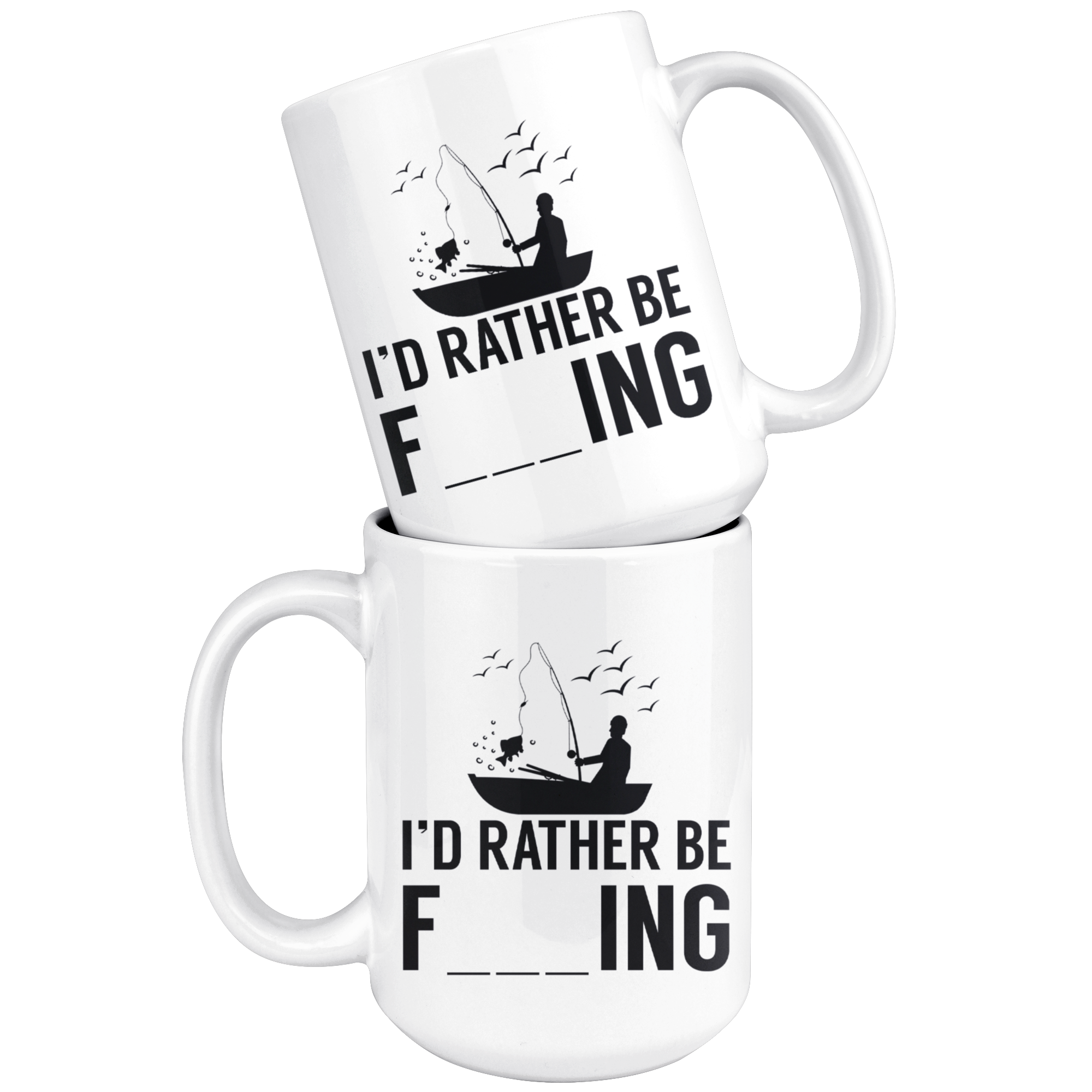 White Mugs - Rather Be Fishing