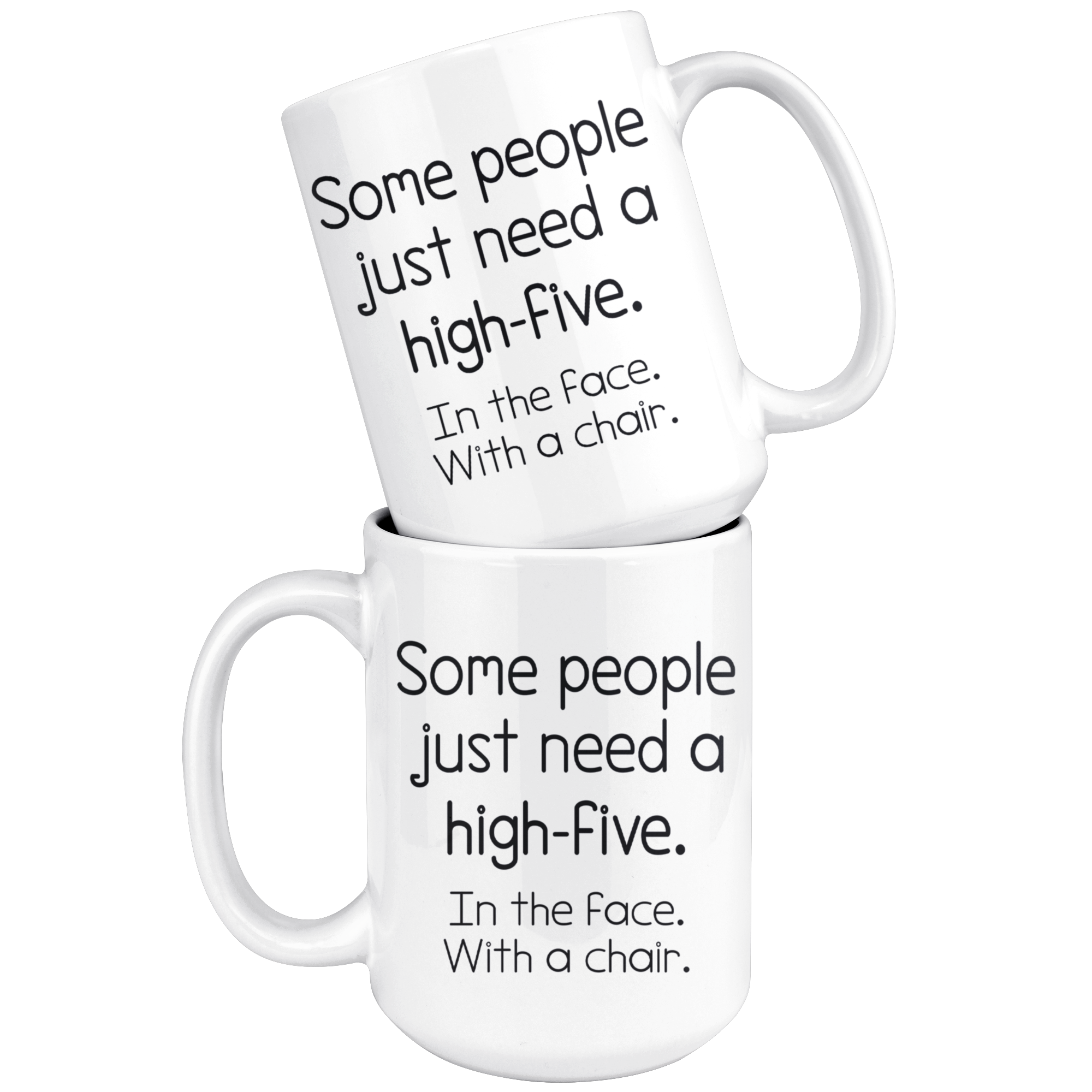 White 15oz Mug - High Five Face