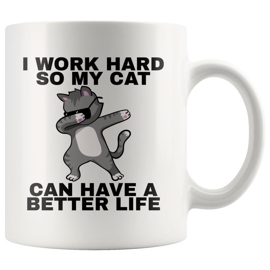 White 11oz Mug - Cat Better Life