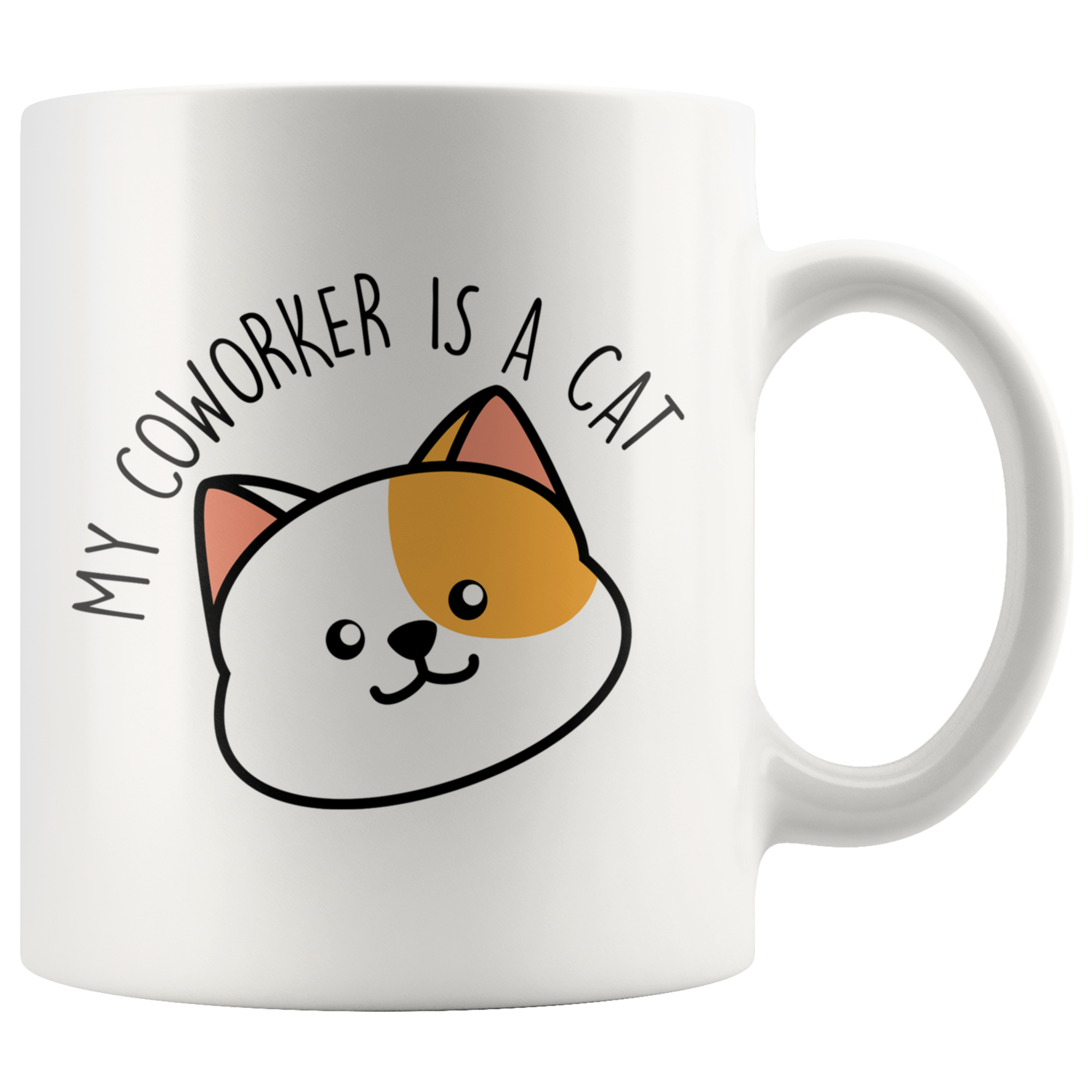 White Mugs - Coworker is a Cat