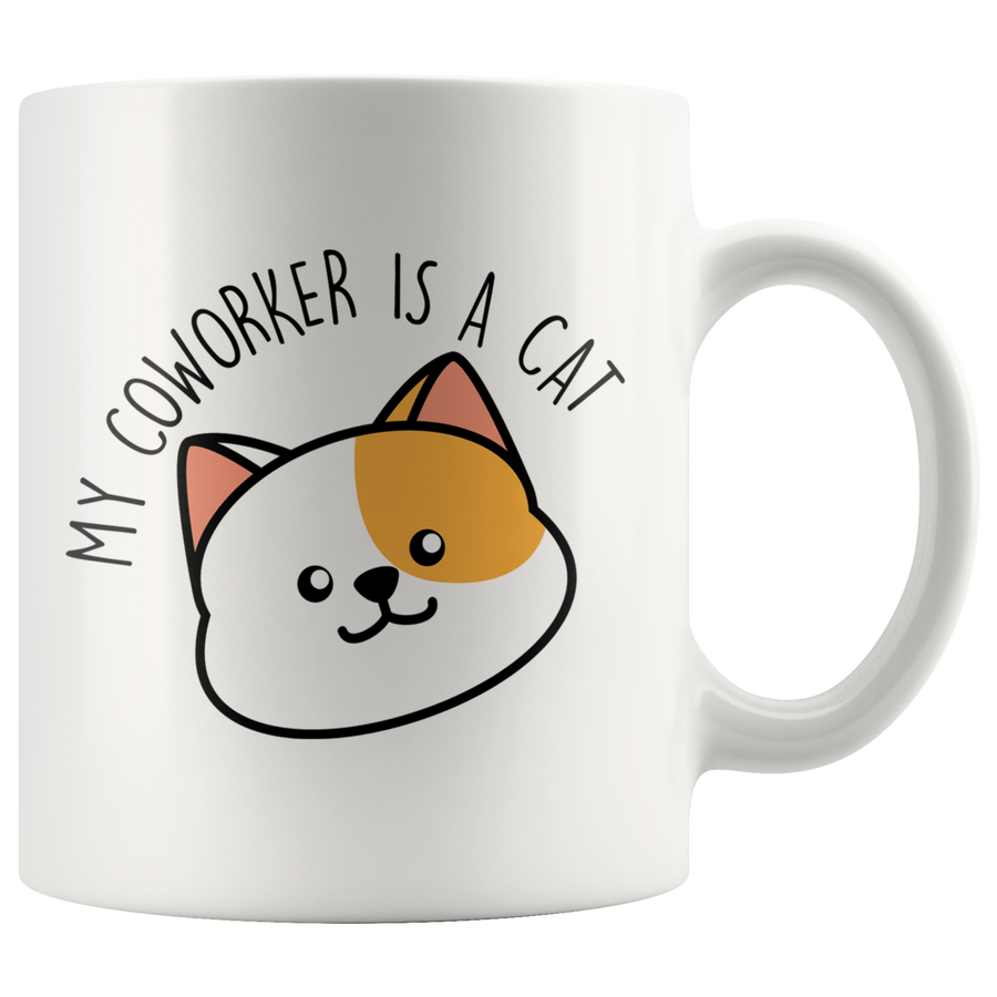 White Mugs - Coworker is a Cat
