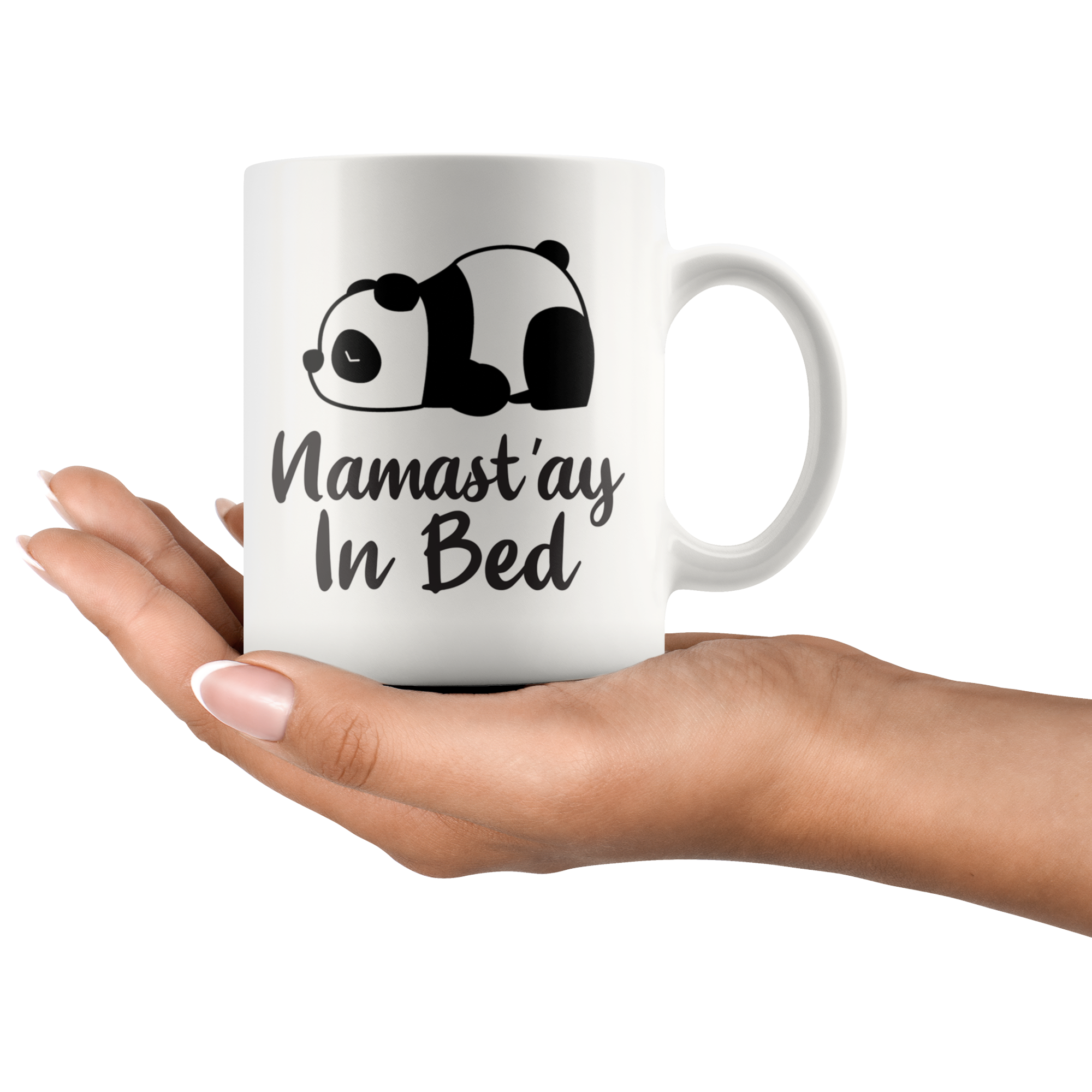 White 11oz Mug - Panda Namast'ay In Bed