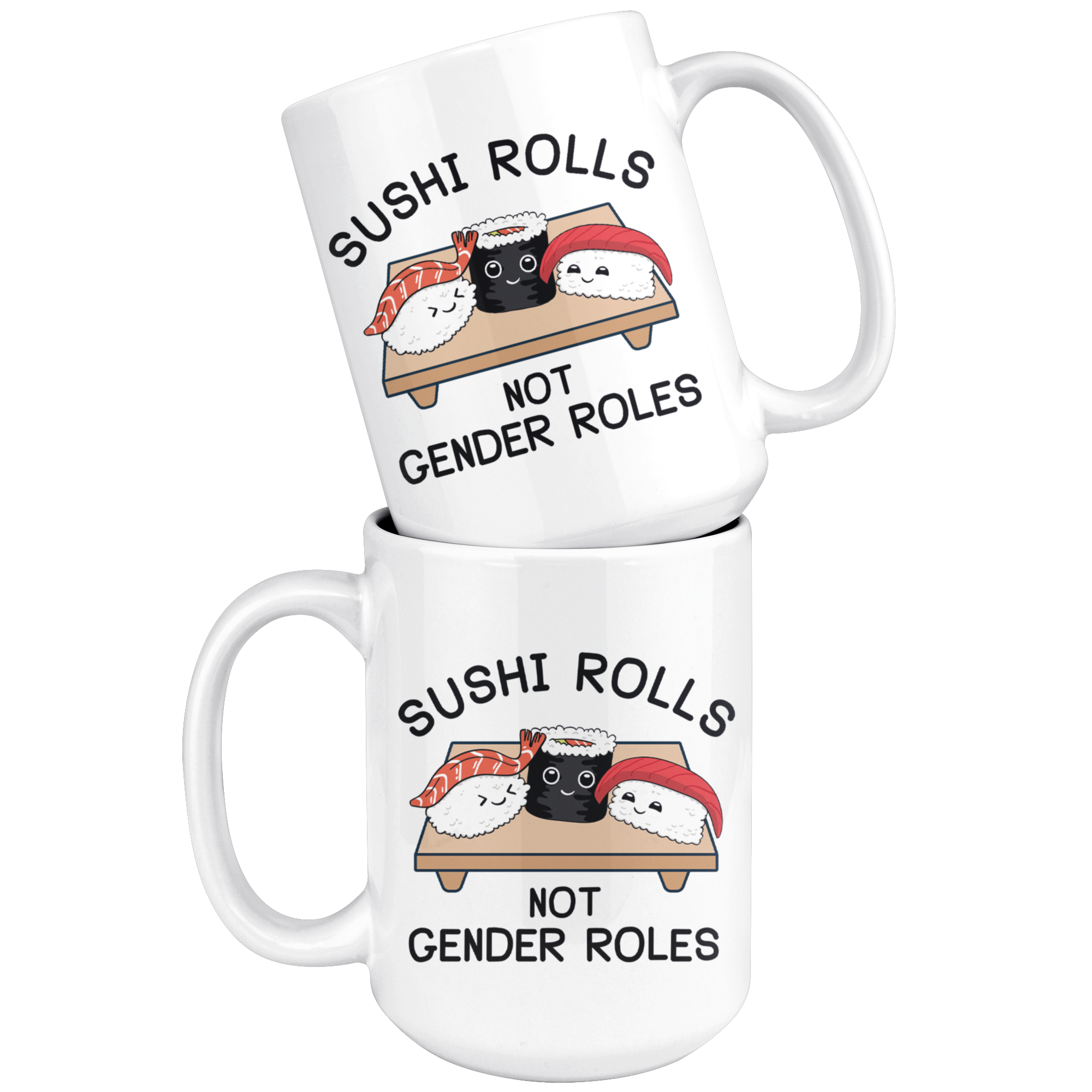 White Mugs - Sushi Rolls Not Gender Roles