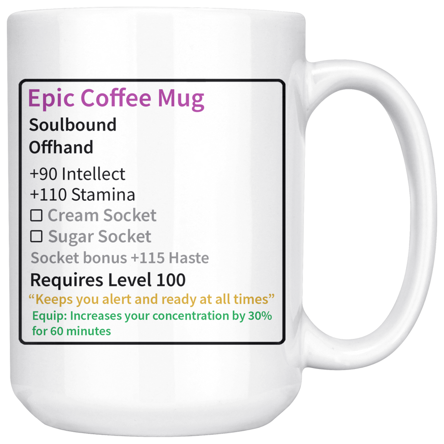 White 15oz Mug - MMO Epic Coffee Mug