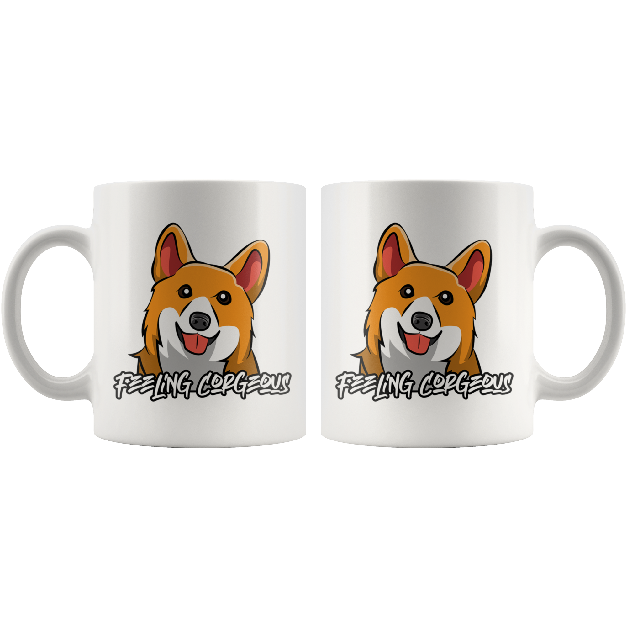 White 11oz Mug - Corgi Feeling Corgeous