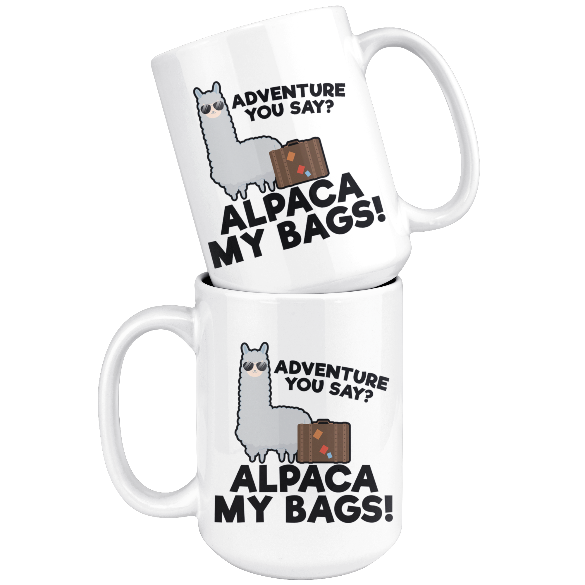 White 15oz Mug - Alpaca My Bags