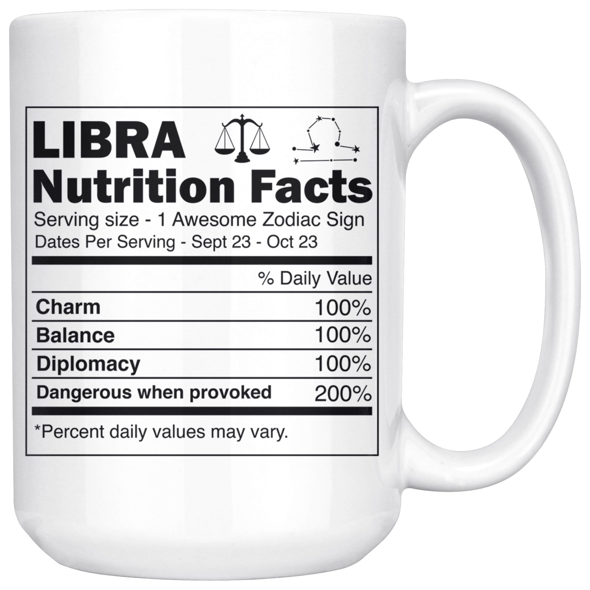 White 15oz Mug - Libra Zodiac