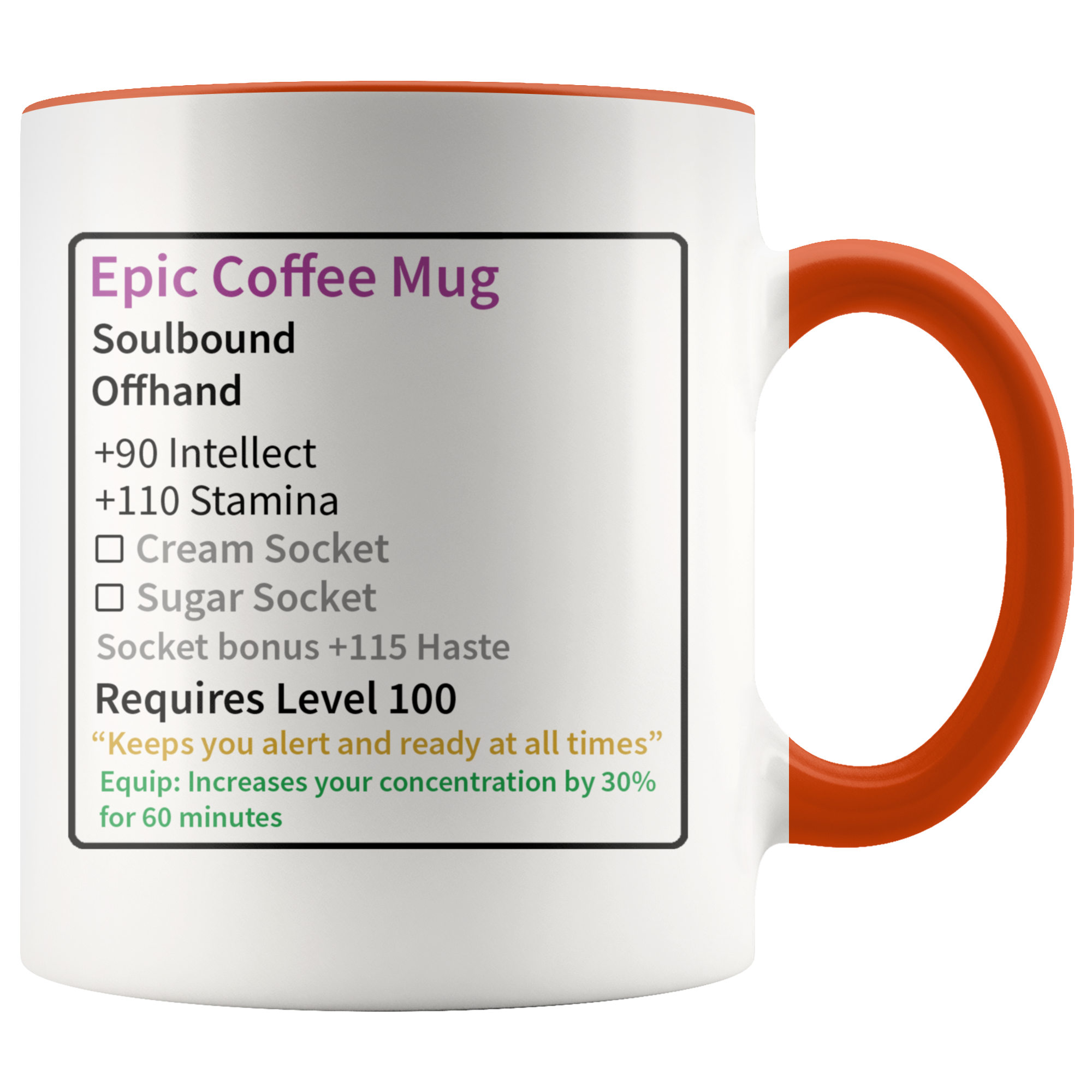 Accent Mug - Epic Coffee MMO Gamer RPG Mug