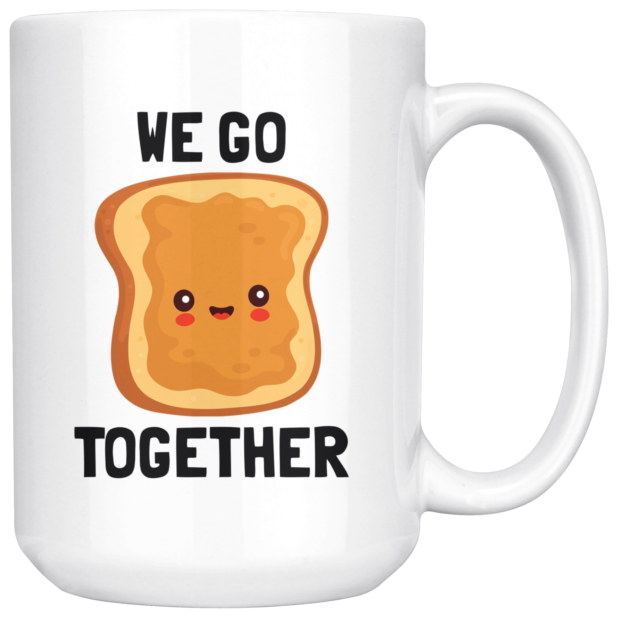 White Mugs - We Go Together Peanut Butter