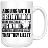 White 15oz Mug - History Major Pig In Mud