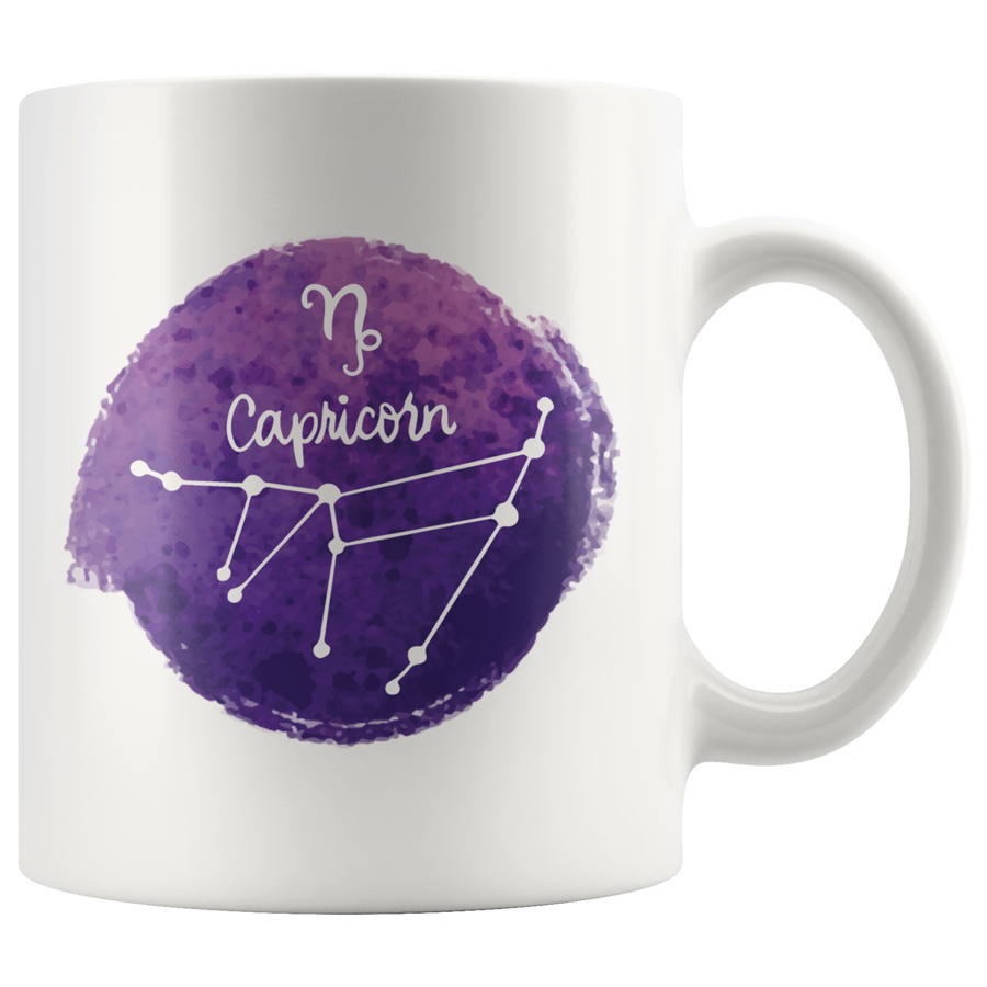 White 11oz Mug - Watercolor Capricorn
