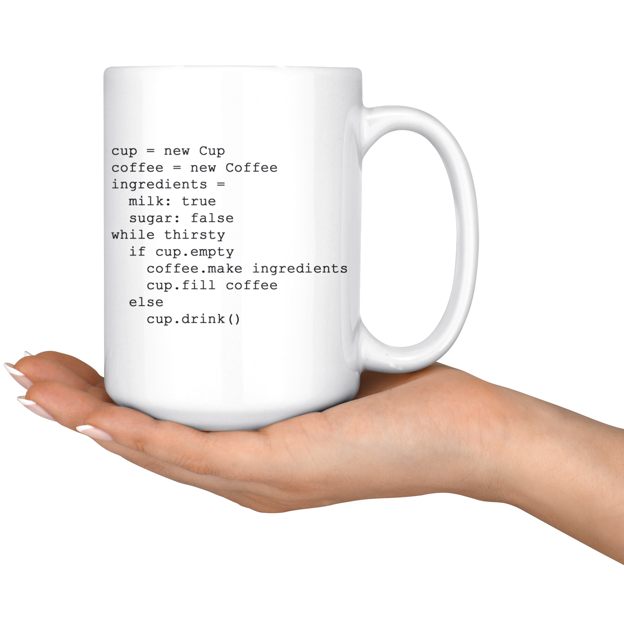White 15oz Mug - Coding Computer New Coffee