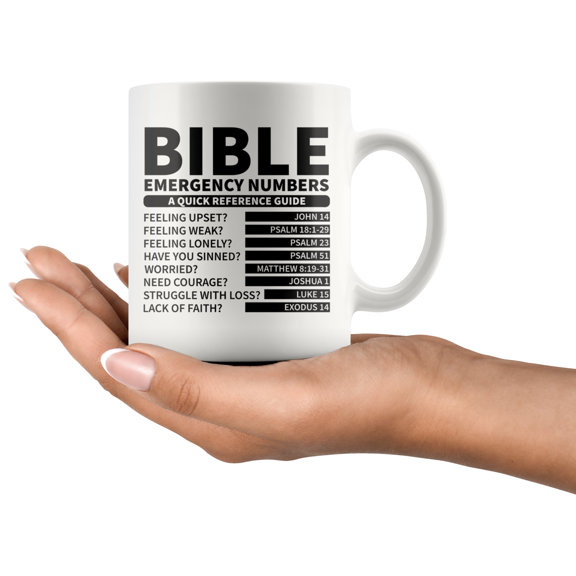 White 11oz Mug - Bible Reference