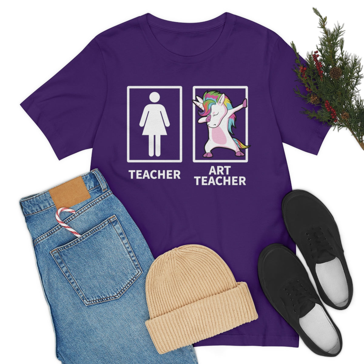 Dabbing Unicorn Art Teacher TShirtSon UK