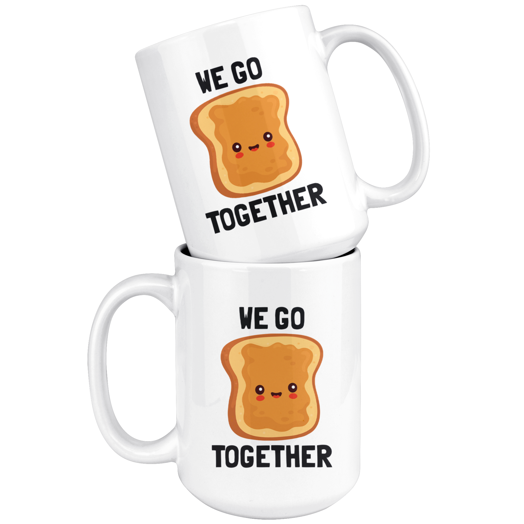 White Mugs - We Go Together Peanut Butter