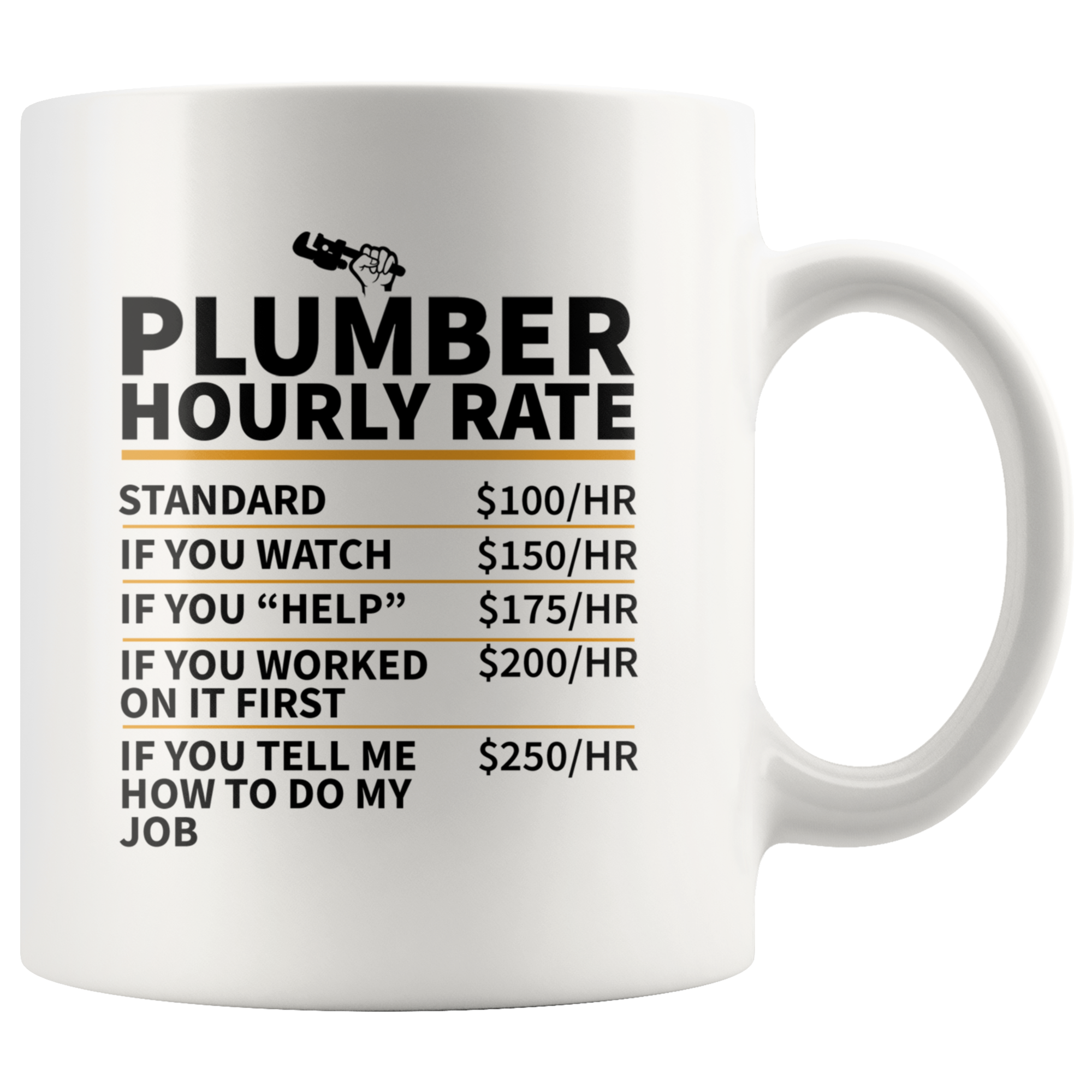 White Mug - Plumber Hourly Rate
