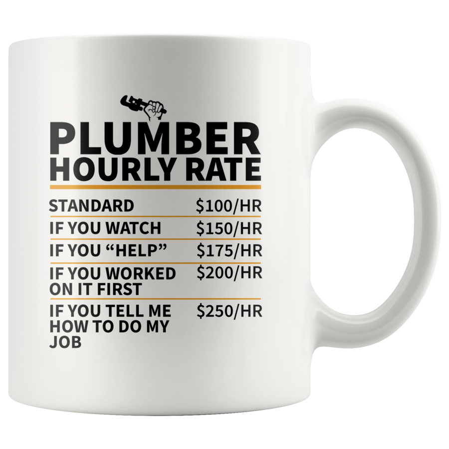 White Mug - Plumber Hourly Rate