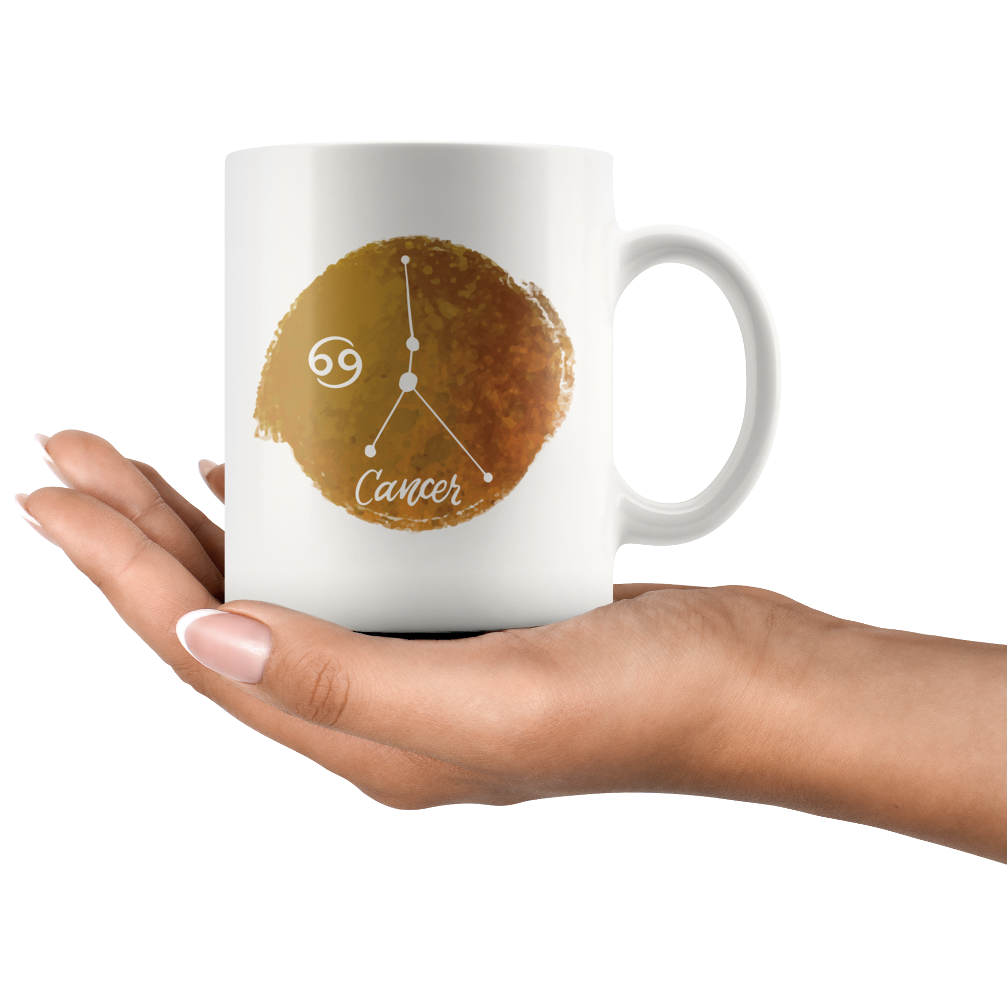 White 11oz Mug - Watercolor Cancer