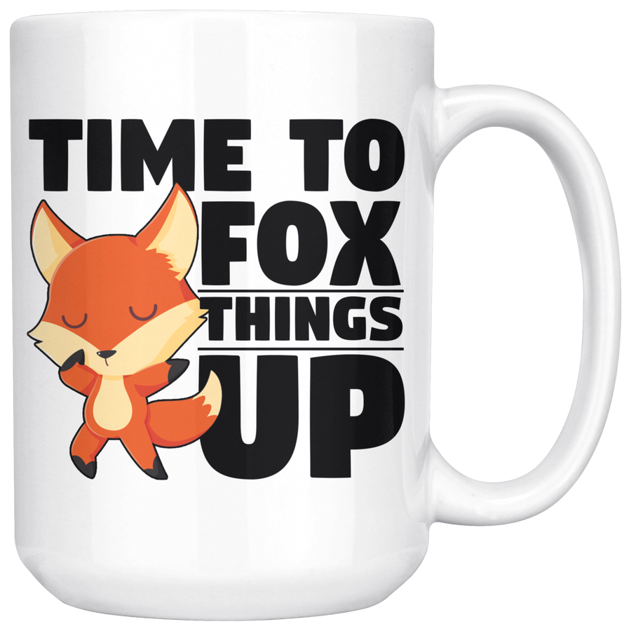 White 15oz Mug - Fox Things Up