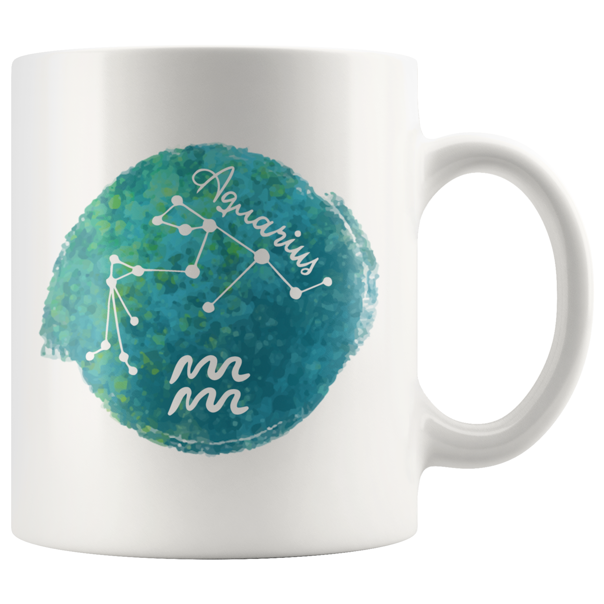 White 11oz Mug - Watercolor Aquarius