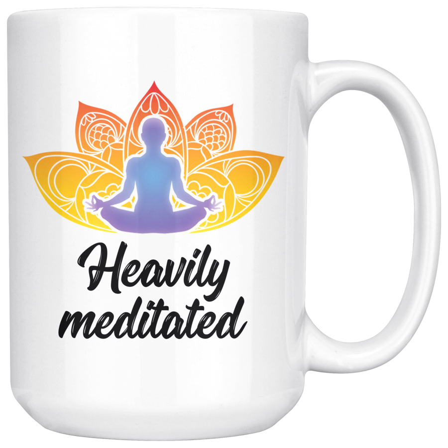 White 15oz Mug - Heavily Meditated