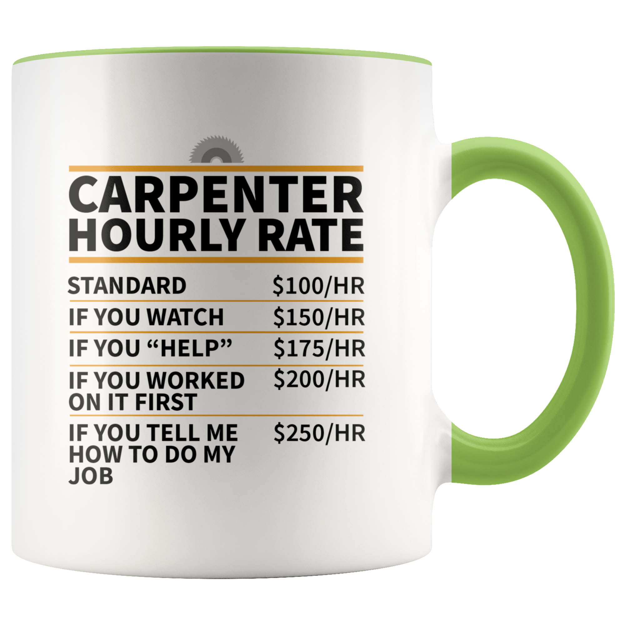 Accent Mug - Carpenter Hourly Rate