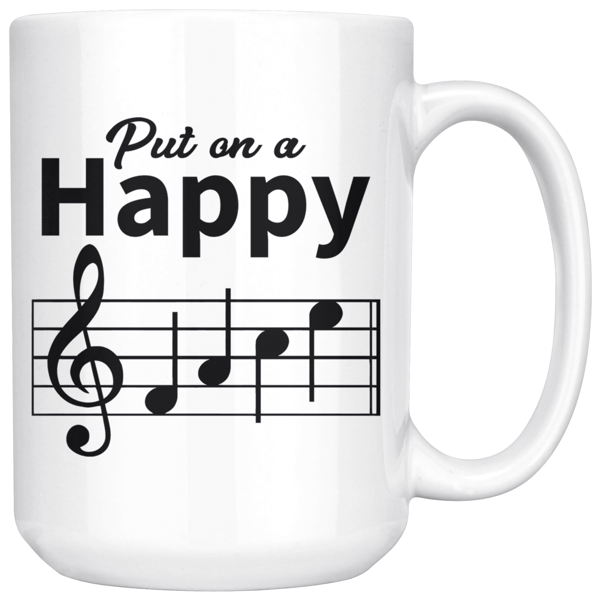 White 15oz Mug - Happy Face