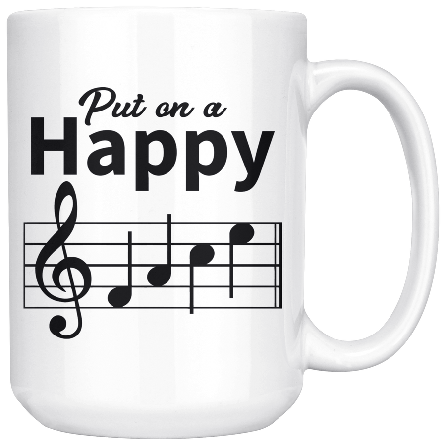 White 15oz Mug - Happy Face