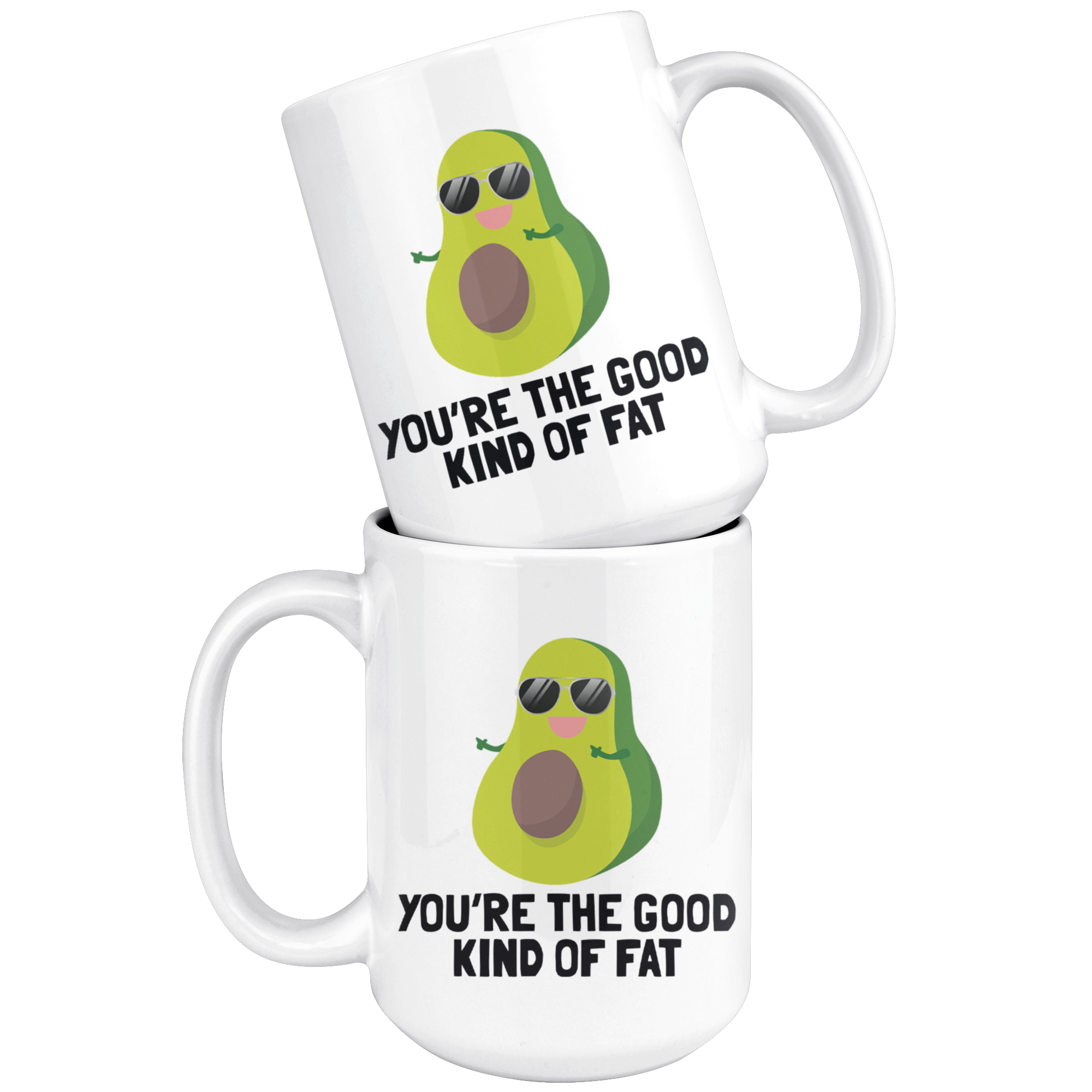 White 15oz Mug - Avocado Good Kind Of Fat