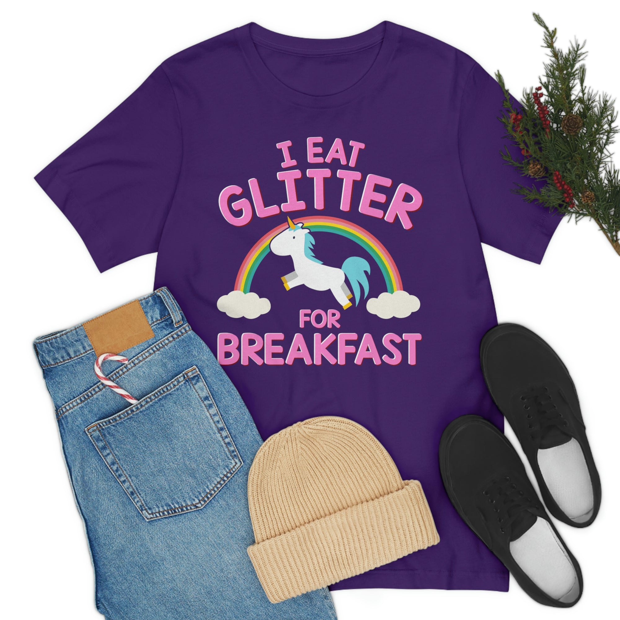 Unicorn Eat Glitter Breakfast TShirtSon UK
