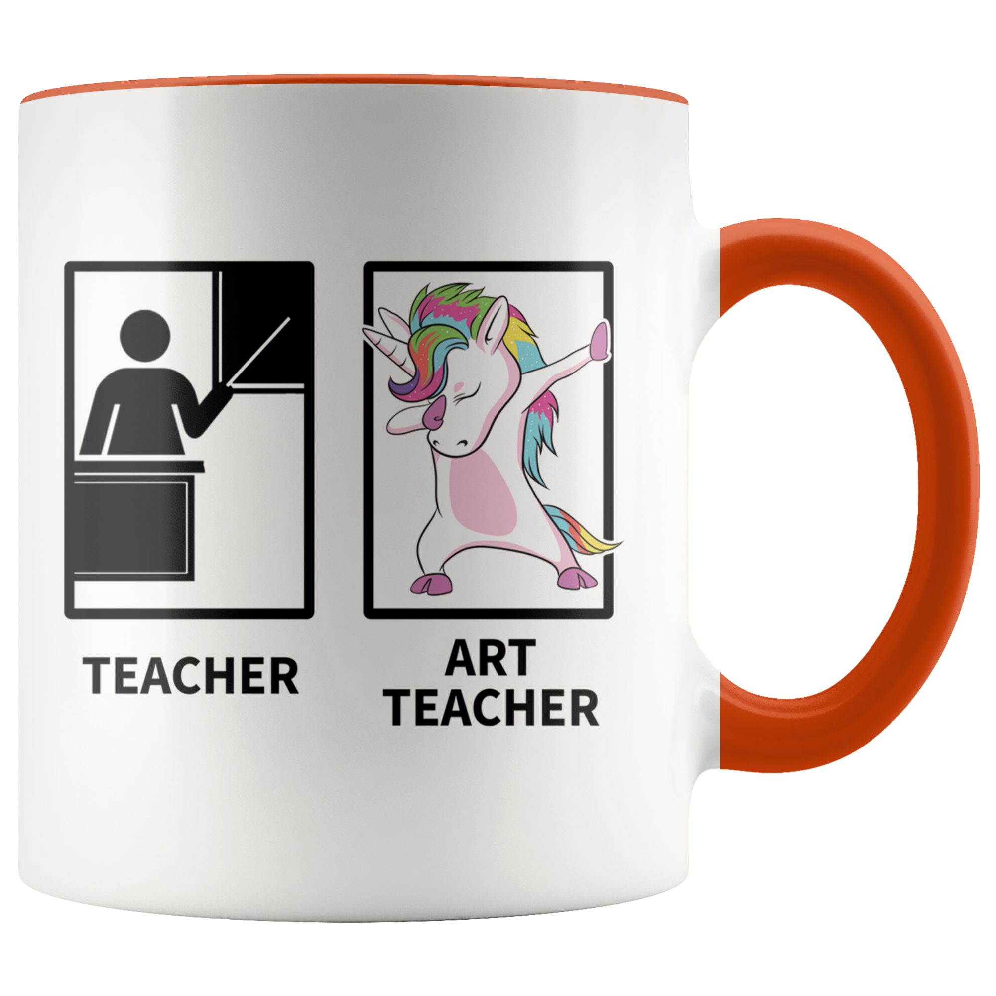 Accent Mug - Dabbing Art Teacher Unicorn