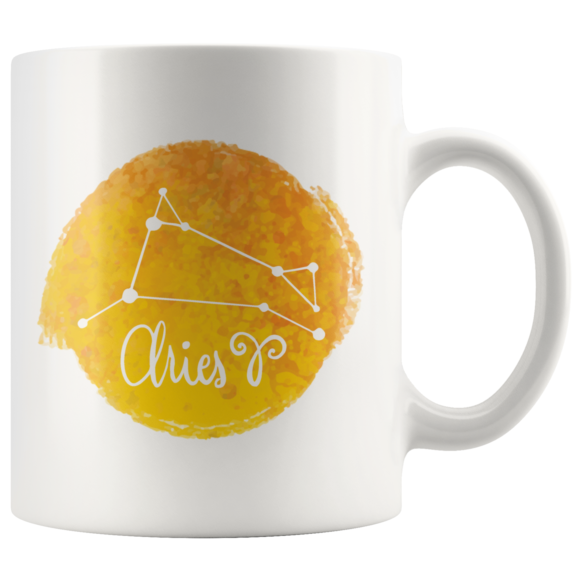 White 11oz Mug - Watercolor Aries