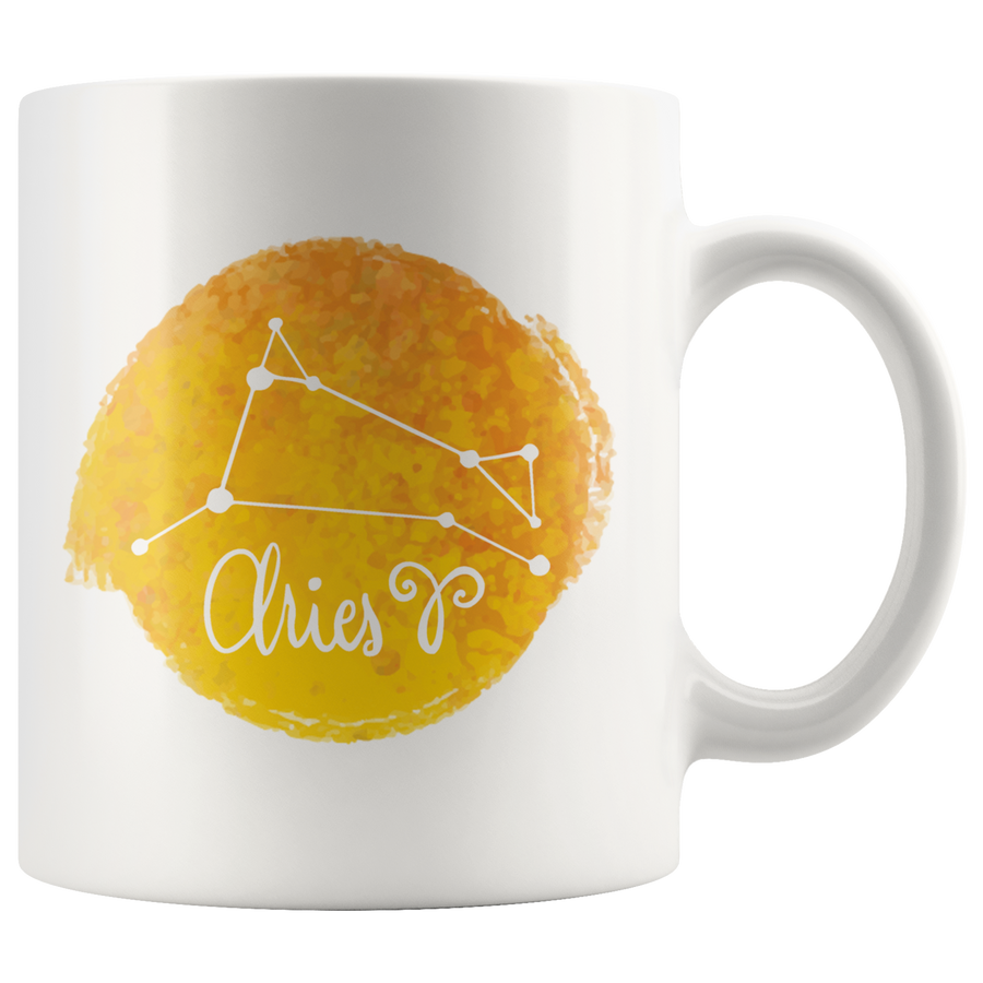 White 11oz Mug - Watercolor Aries