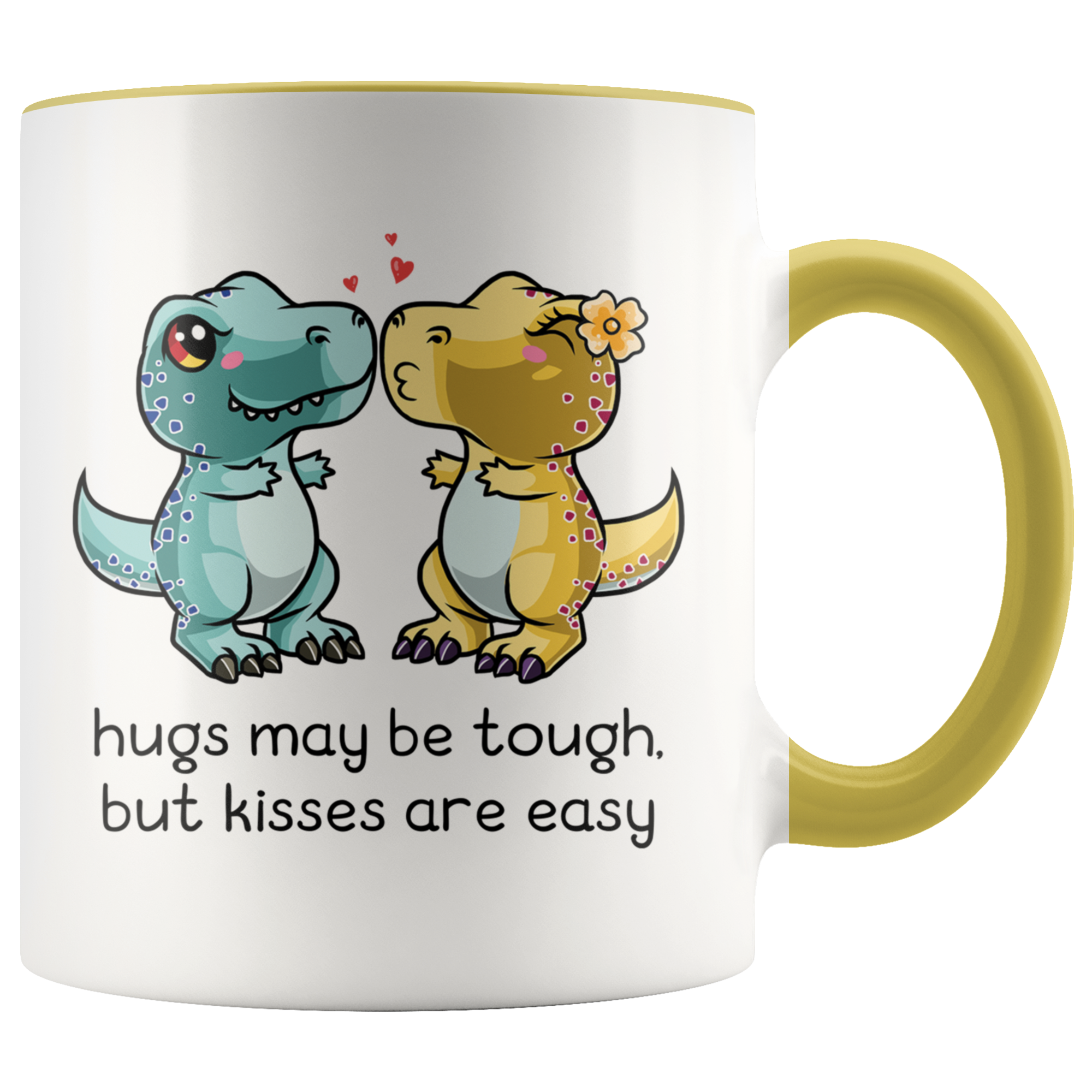 Accent Mug - Hugs May Be Tough Dinosaur